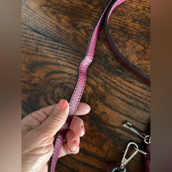 ITALY BORSE IN PELLA Genuine Leather Burgundy Purple  Cute Small Bag/Crossbody, - Picture 9 of 15